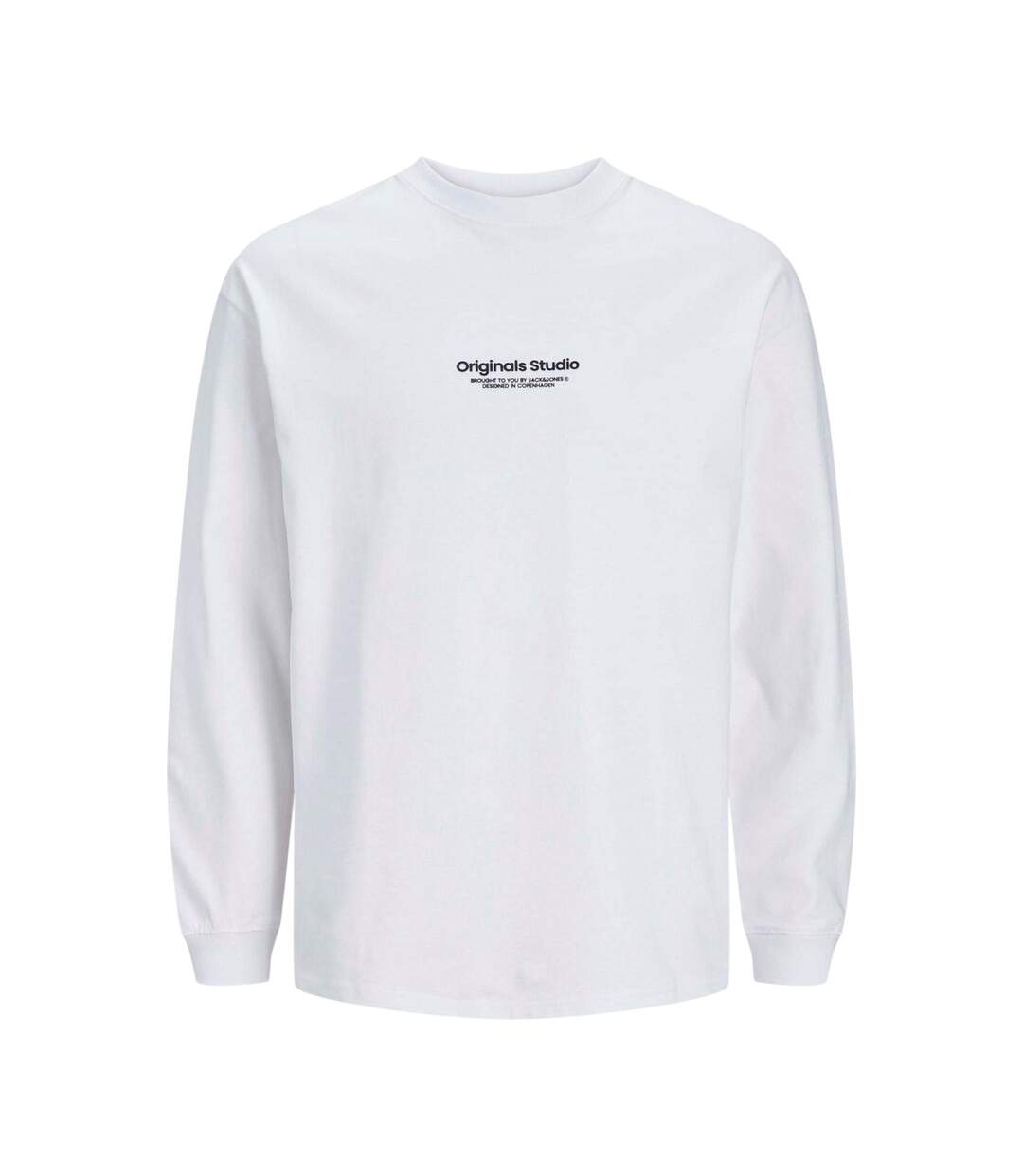 Mens Regular Long-sleeved T-shirt Bright White Jack And Jones-1