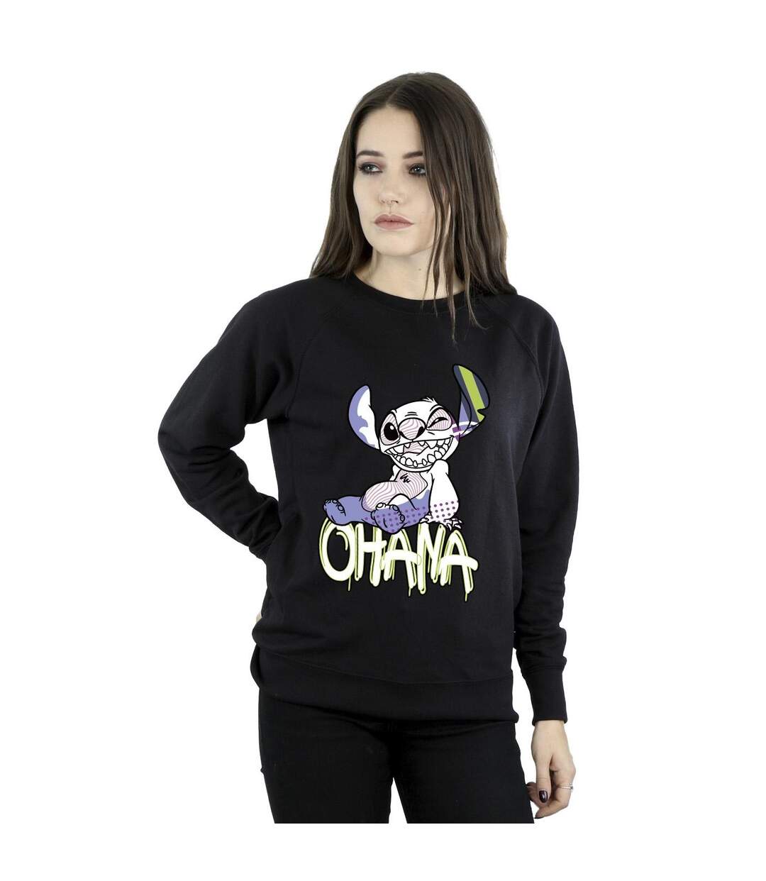Disney - Sweat LILO AND STITCH OHANA GRAFFITI - Femme (Noir) - UTBI22894-2
