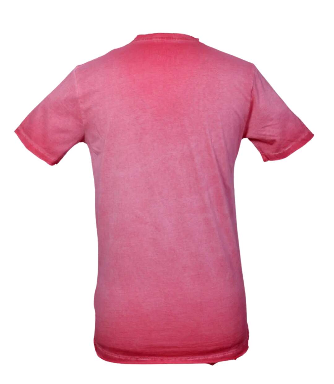 Tee-shirt homme rose à  manches courtes avec motif imprimé élégant-2