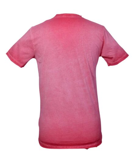 Tee-shirt homme rose à  manches courtes avec motif imprimé élégant