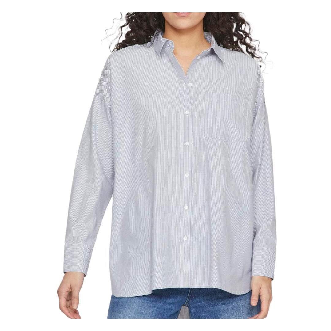 Chemise Manches Longues Blanc/Bleu Femme Vila Darma - 34-1