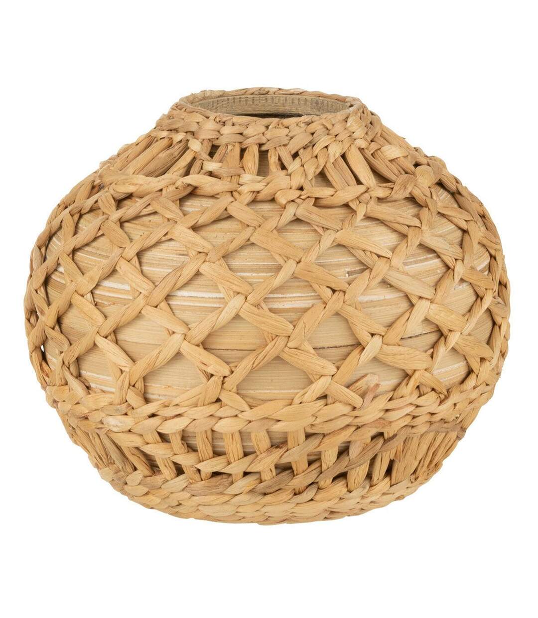 Vase Déco Tressé Bambou 22cm Naturel-1