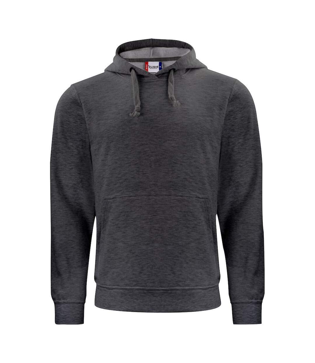 Sweat à capuche basic adulte anthracite chiné Clique