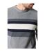 Mens premium chest stripe sweater light grey Maine