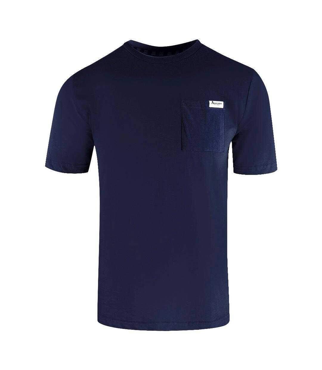 T-shirt Motif Logo Homme Bleu Marine Aquascutum-1