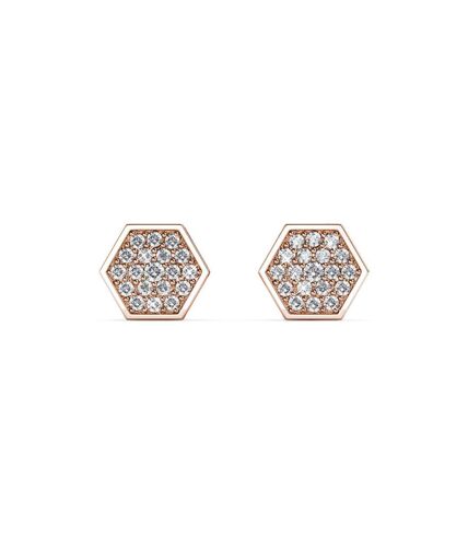 Boucles d'oreilles Hexagon, Zircon Blanc