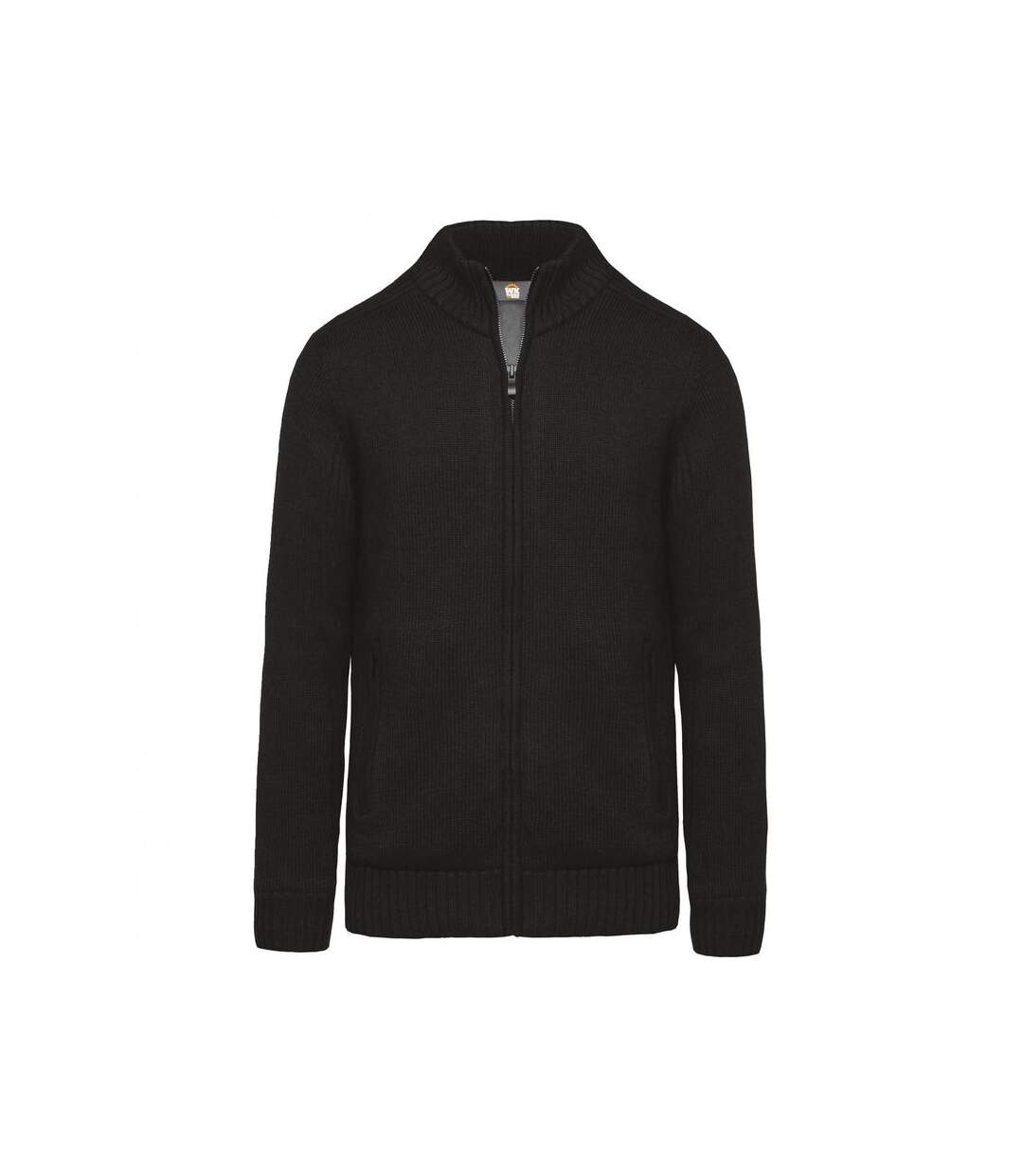 Gilet cardigan doublé polaire - HOMME - WK959 - noir