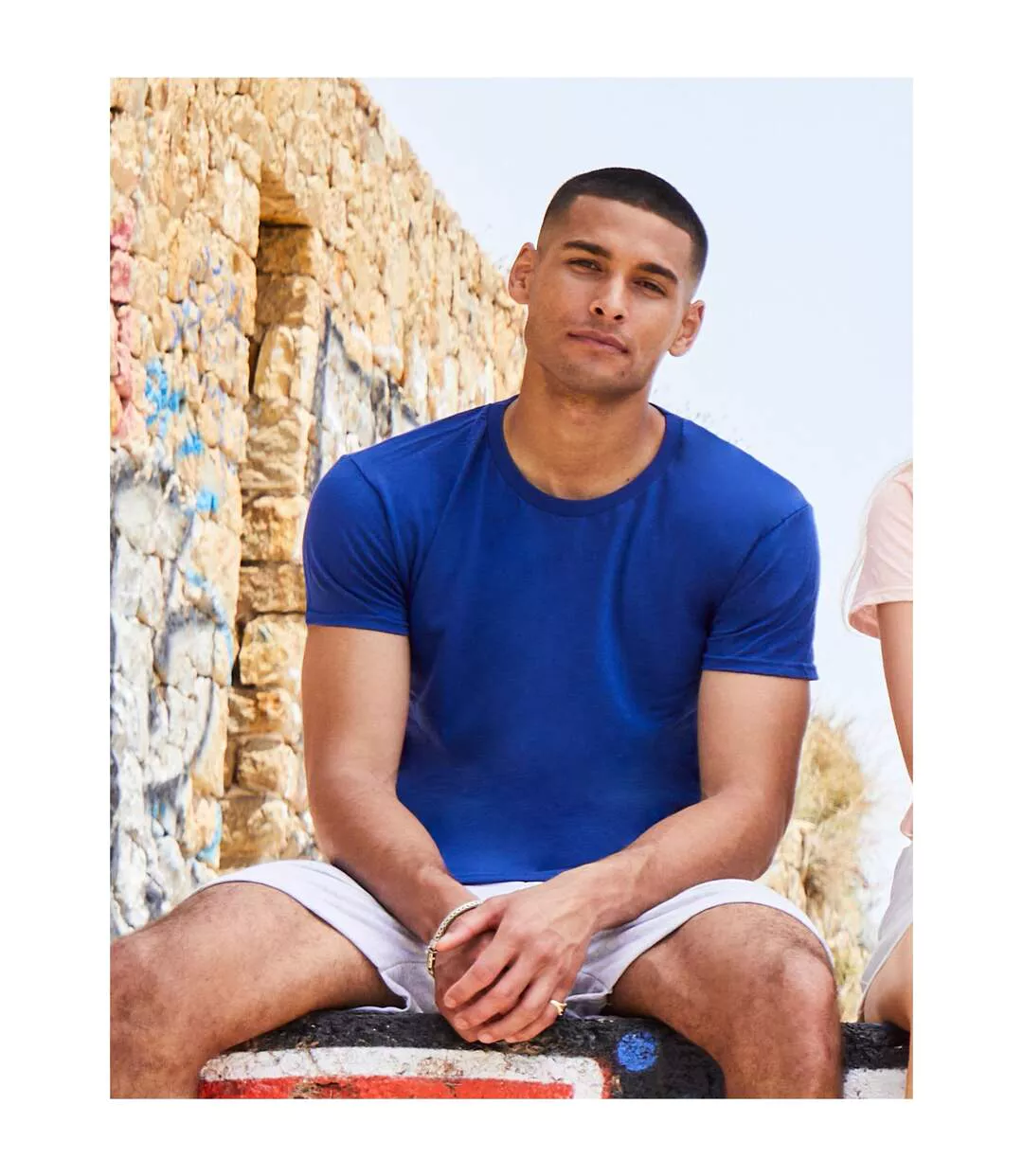 Mens Iconic 150 T-shirt Mineral Blue Fruit Of The Loom-1