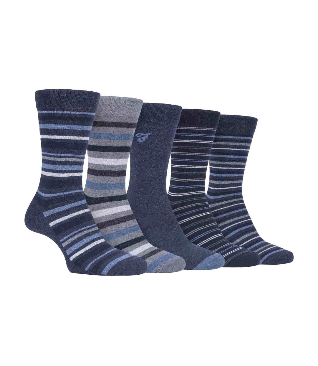 Farah - 5 Paires Chaussettes Coton Rayures Classiques Homme | Respirantes-1