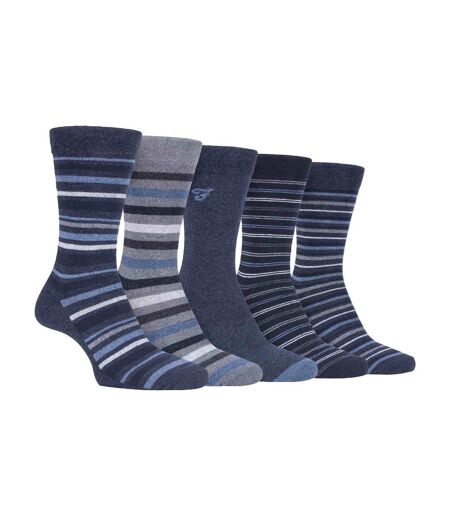 Farah - 5 Paires Chaussettes Coton Rayures Classiques Homme | Respirantes