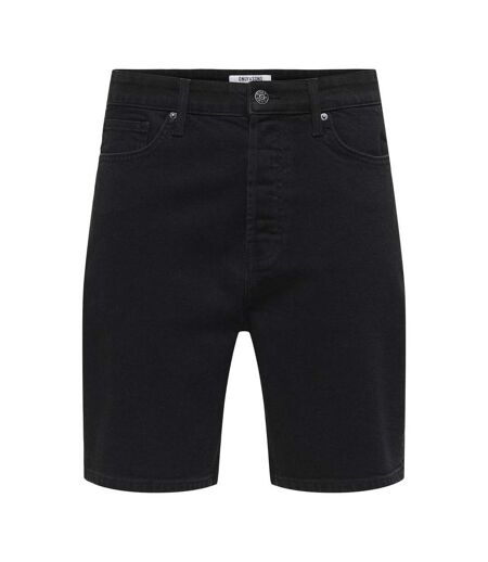Short en jean noir homme only & sons onsfade stretch