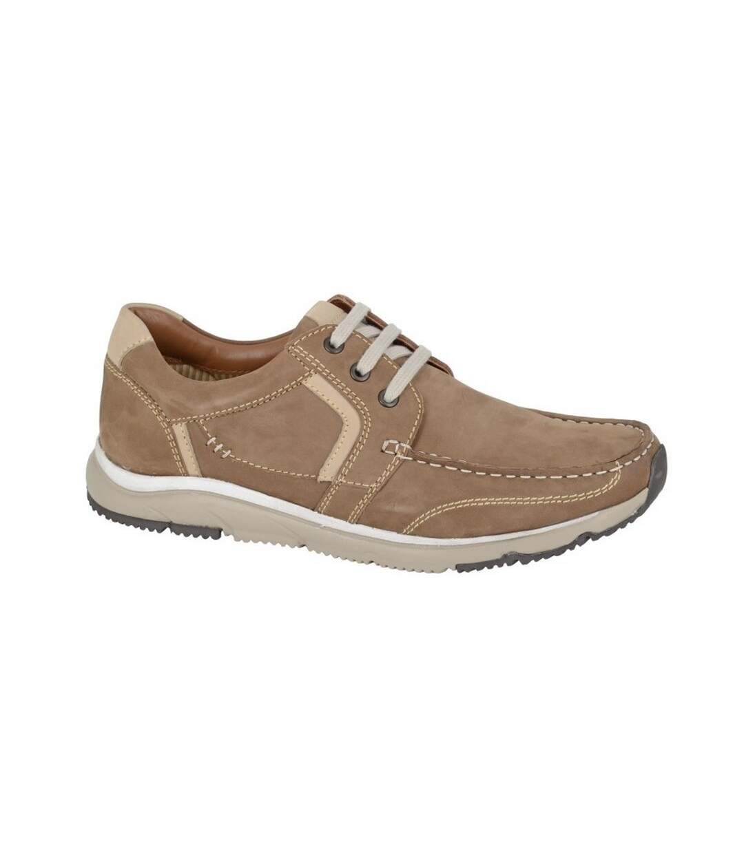 Mens Nubuck Superlight Casual Shoes Beige Roamers-1