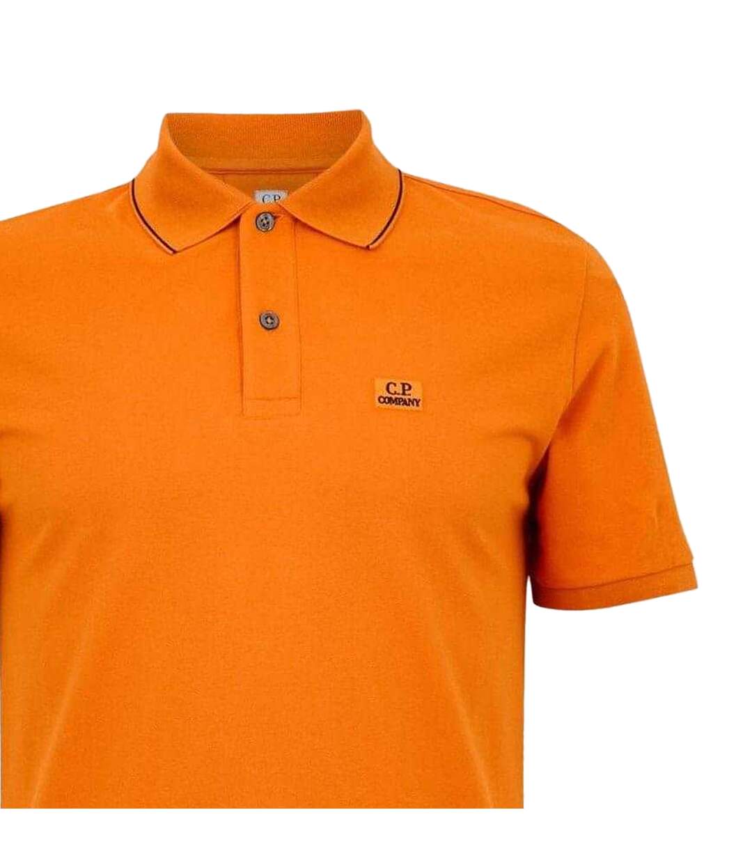 Mens Logo Cotton Polo Shirt Orange C.P. Company-3