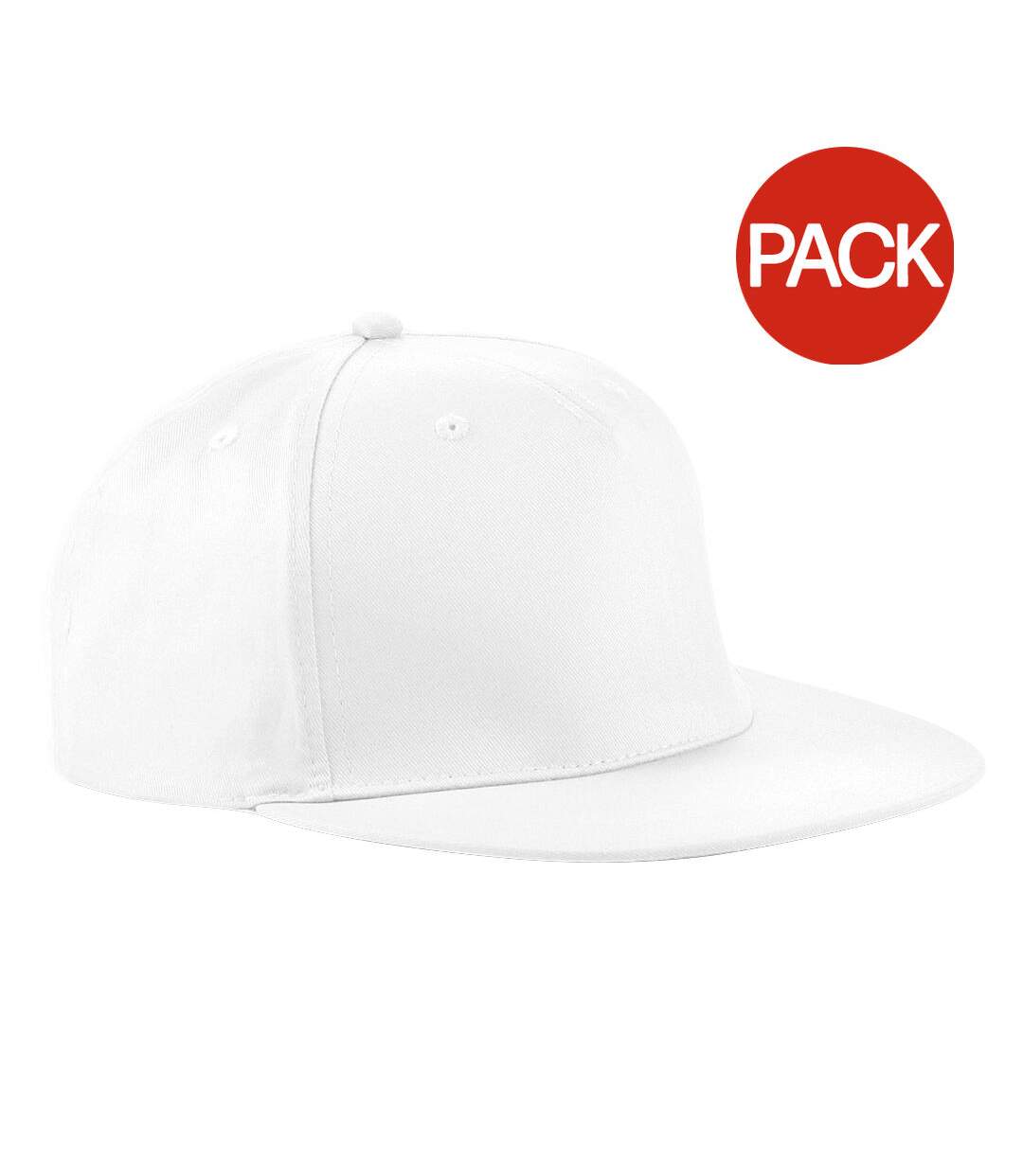 Lot de 2  casquettes rétro adulte blanc Beechfield-1