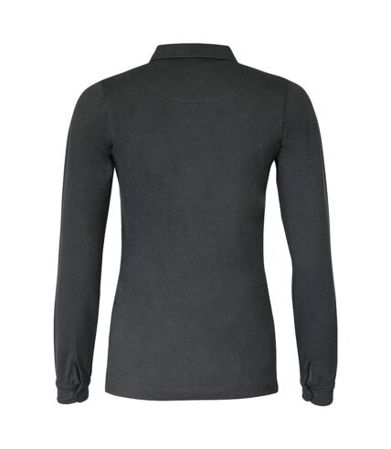Nimbus Womens/Ladies Carlington Deluxe Long Sleeve Polo Shirt (Charcoal) - UTRW5652