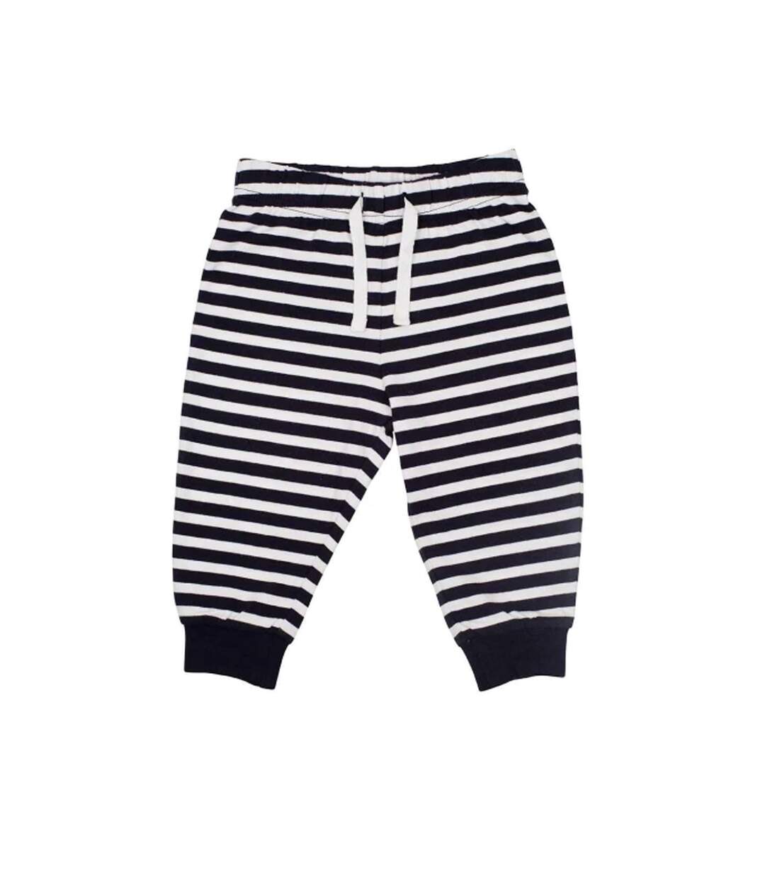 Pantalon de détente bébé bleu marine / blanc à rayures Larkwood-1