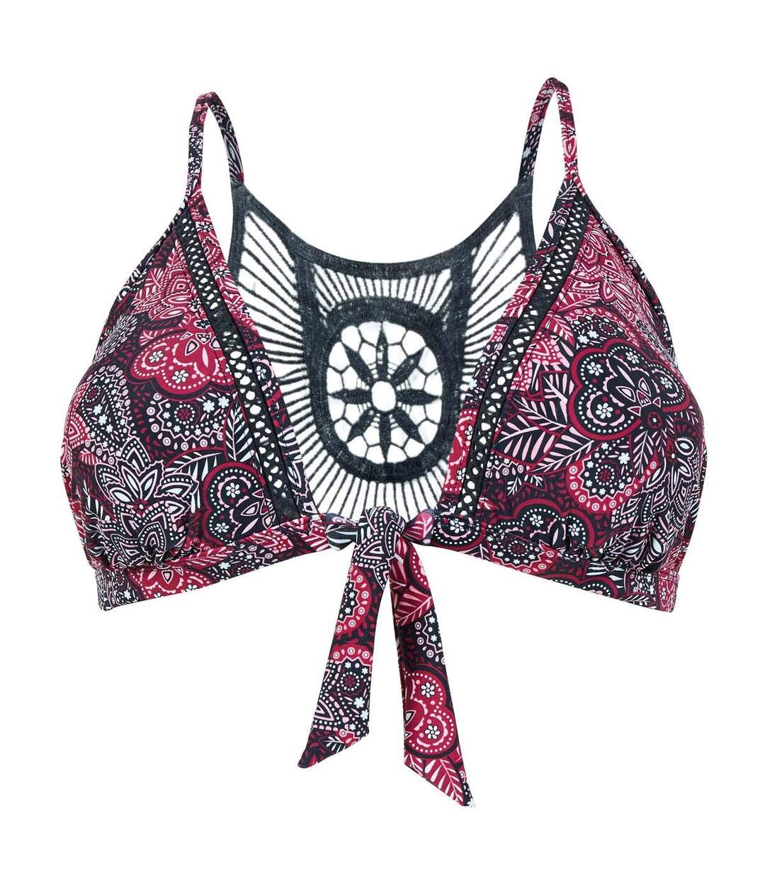 Haut de maillot triangle bordeaux/noir Bomba by Brigitte Bardot-1