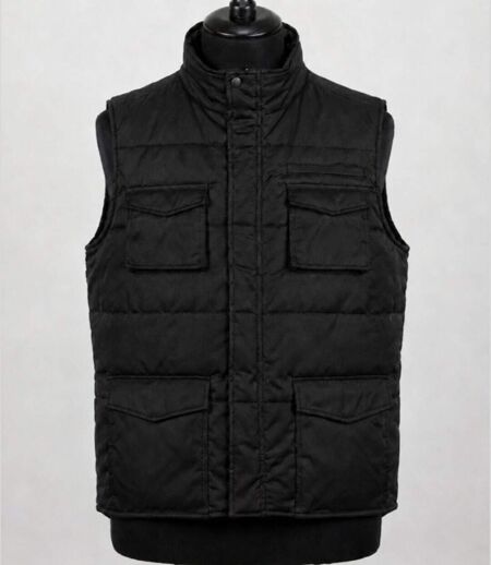 LEDERTYS TRUCKER P500  — Gilet sans manches noir : isolation matelassée et pan protège-reins