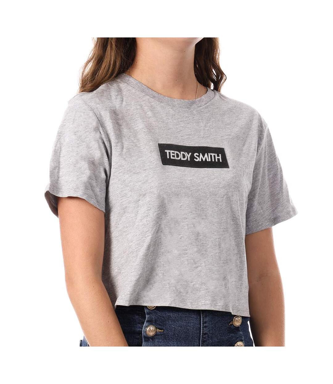 T-shirt Gris Femme Teddy Smith Supa - M