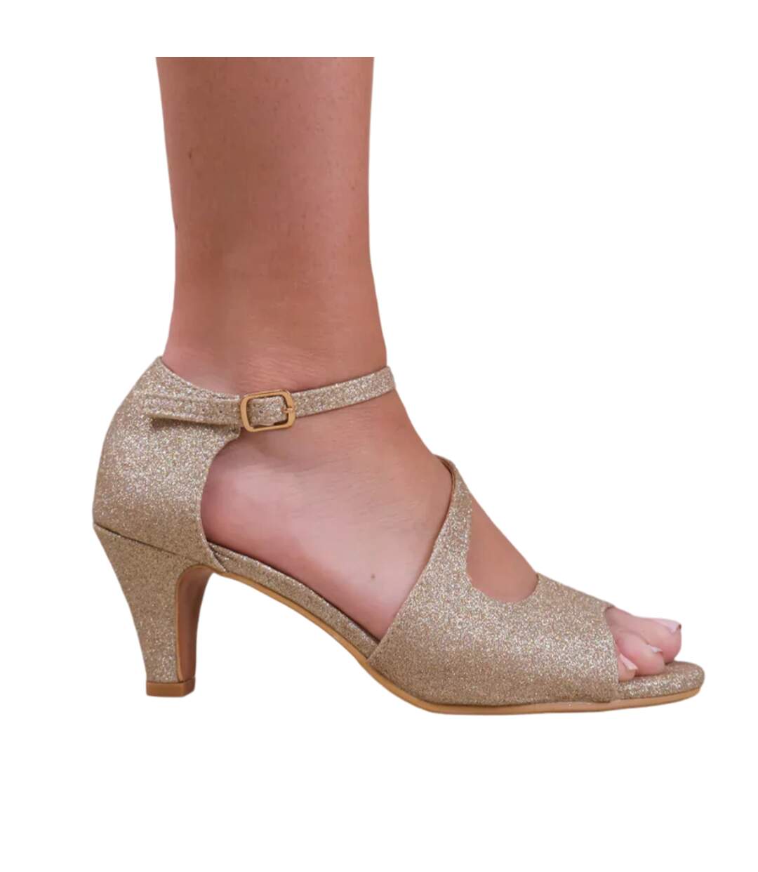 Talons hauts Larges beatrice femme beige doré Where´s That From-1