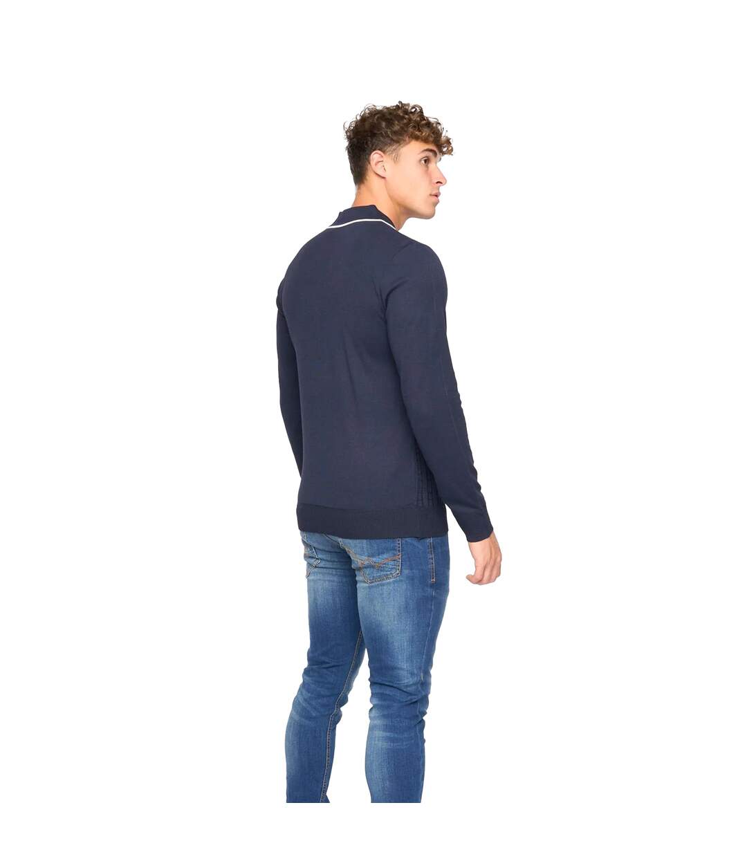 Pull ambrosden homme bleu marine chiné Bewley & Ritch-2