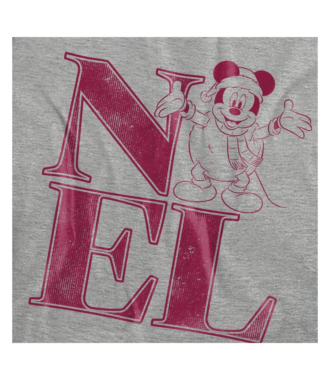 T-shirt Noël Motif Mickey Mouse Motif/style Snowball Noel Femme Gris Clair Disney-4