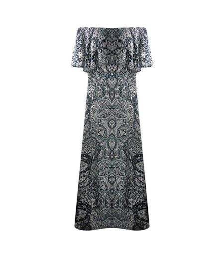 Womens/ladies Jafari Midi Dress Black White Inoa