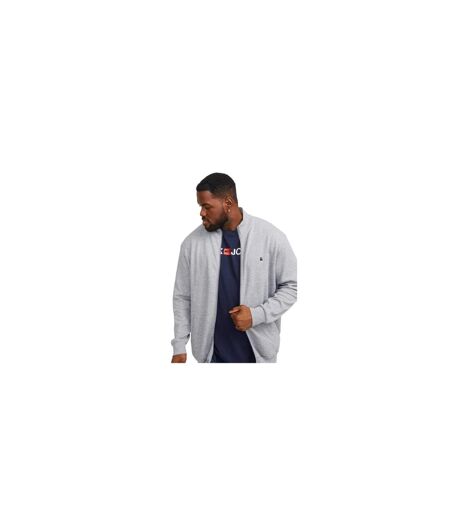 Mens Paulos Relaxed Fit Sweat Jacket Grey Melange Jack And Jones