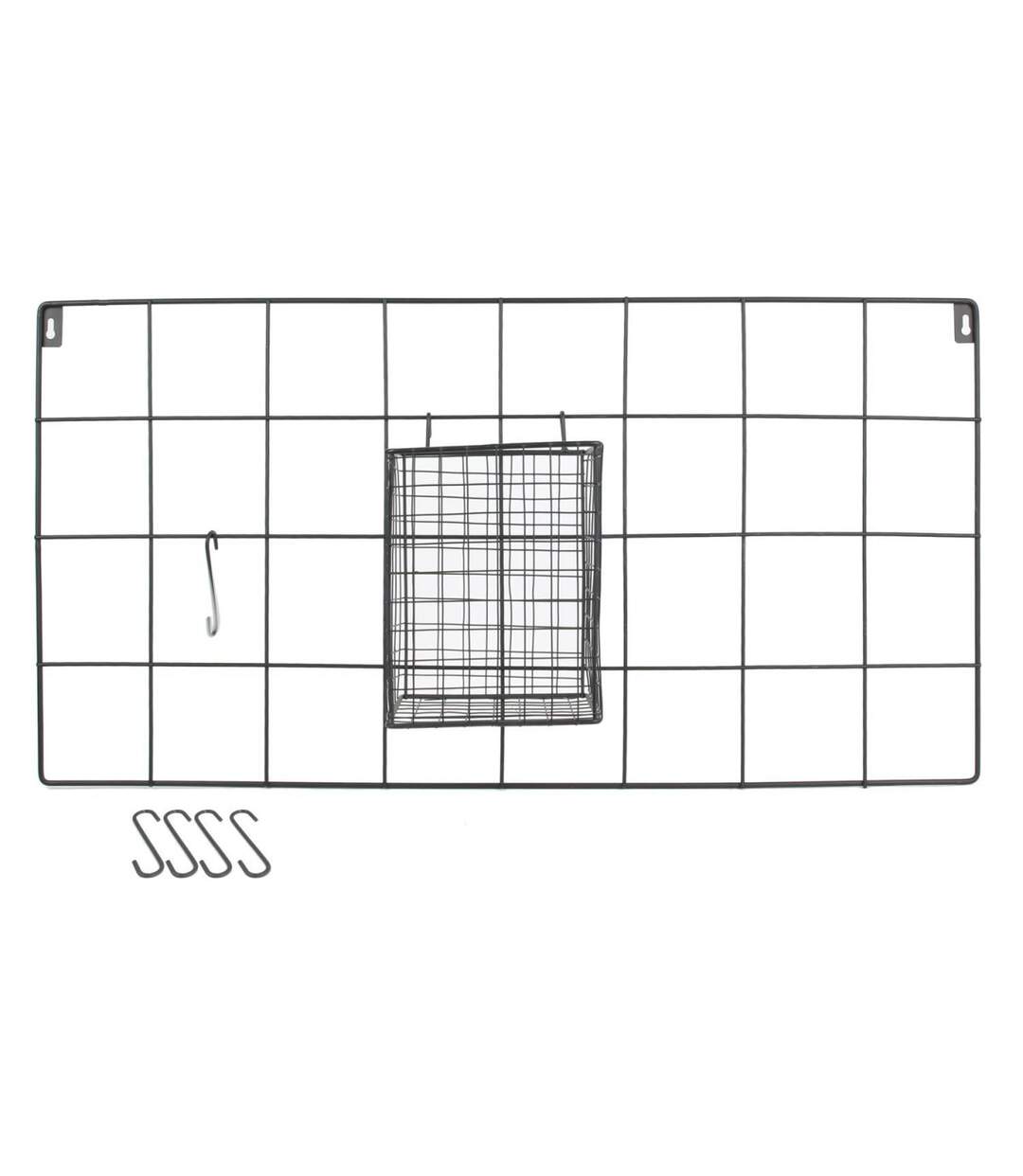 Support Mural 5 Crochets Design Filaire 60cm Noir-1