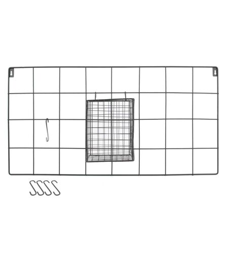 Support Mural 5 Crochets Design Filaire 60cm Noir