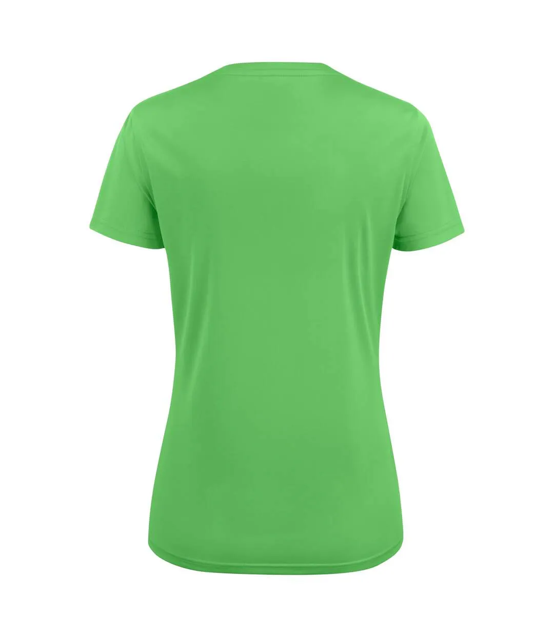 Womens/ladies Run T-shirt Lime Printer RED-3