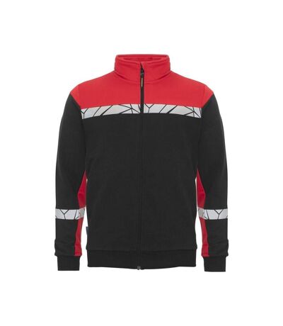 Mens Progression Hi-vis Full Zip Sweatshirt Black Red Projob