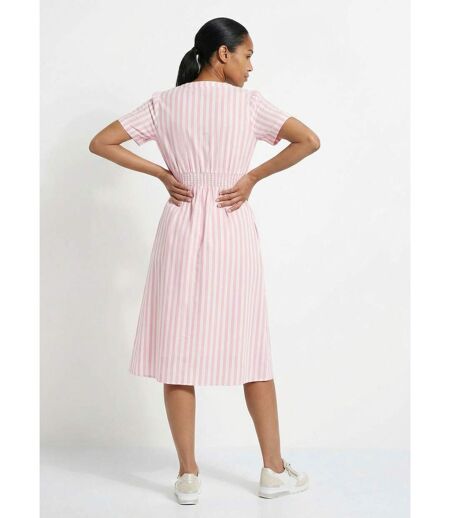 Robe taille haute pur coton à rayures