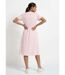 Robe taille haute pur coton à rayures-2