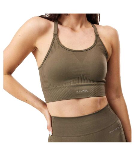 Womens/ladies Adjustable Seamless Sports Bra Ash USA
