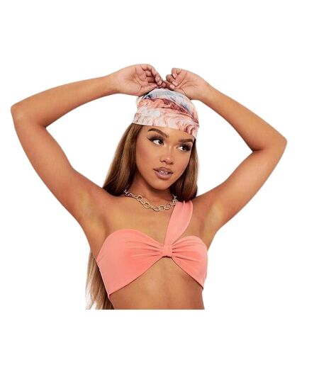 Womens/ladies Cross Strap Bralette Coral Melange Missy Empire