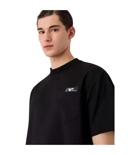 T-shirt Motif/style Logo Sur Poitrine Homme Noir Emporio Armani