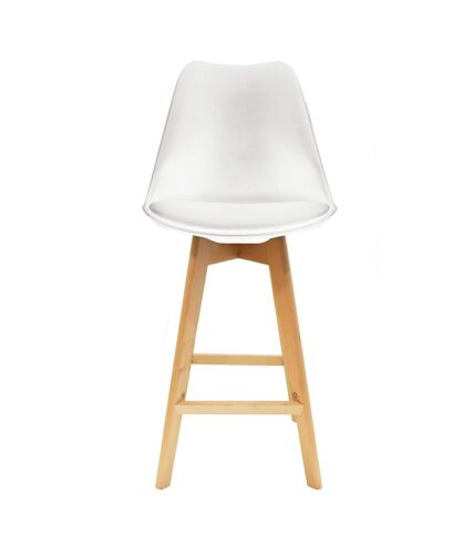 Tabouret de bar en bois scandinave Home Factory - H. 105 cm - Blanc