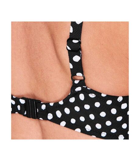 Womens/ladies Polka Dot Underwired Bikini Top Black White Fantasie