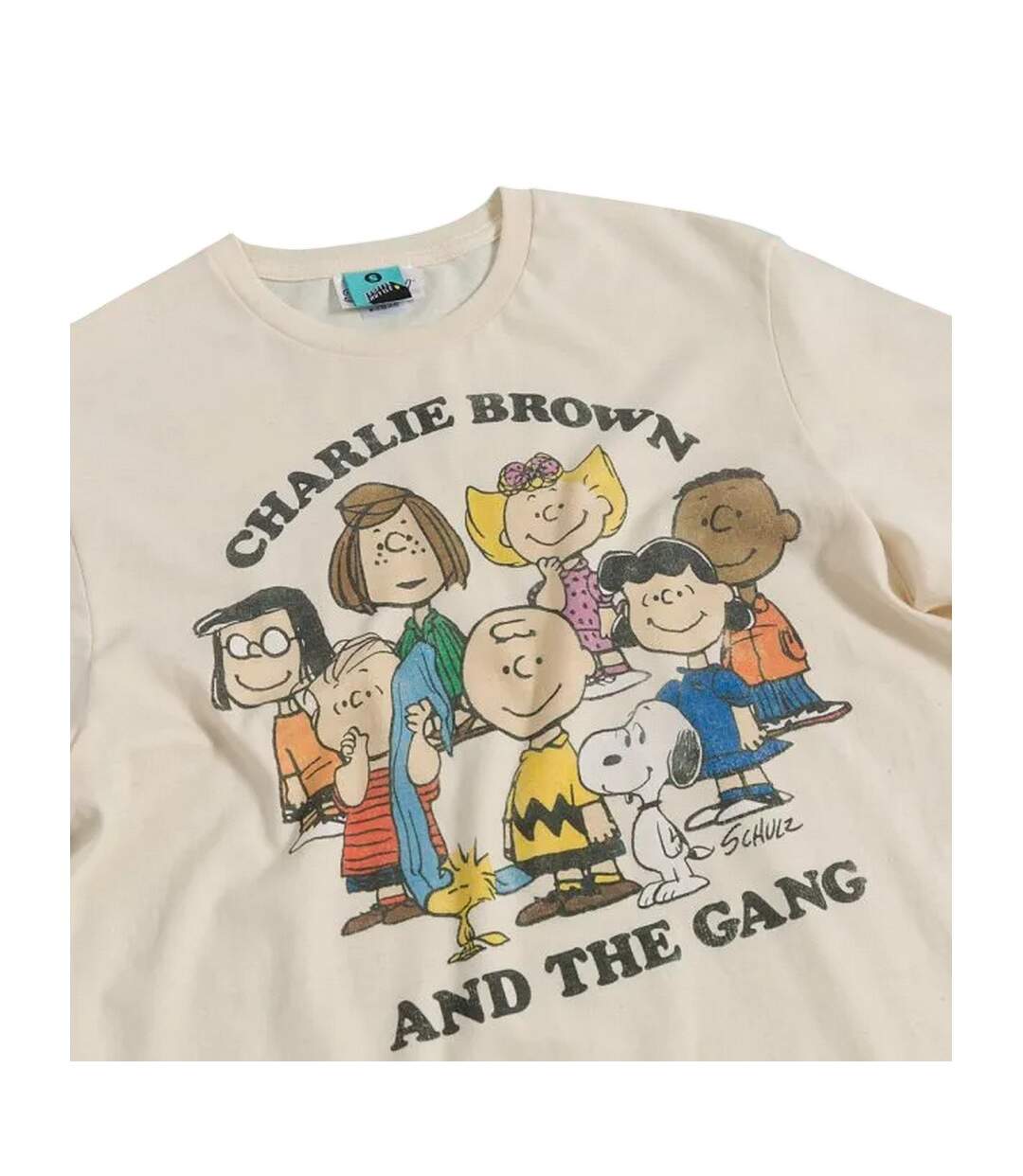 T-shirt Charlie And The Gang Adulte Beige Peanuts-3