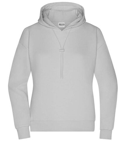 Sweat-shirt à capuche Bio - Femme - 8033 - gris pastel