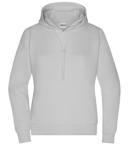 Sweat-shirt à capuche Bio - Femme - 8033 - gris pastel