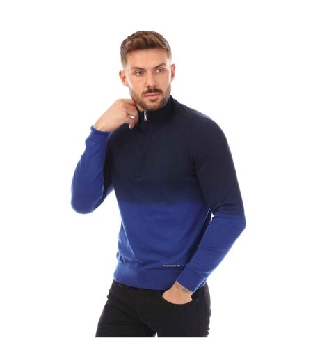 Mens Gesso Half Zip Sweatshirt Blue Navy Boss