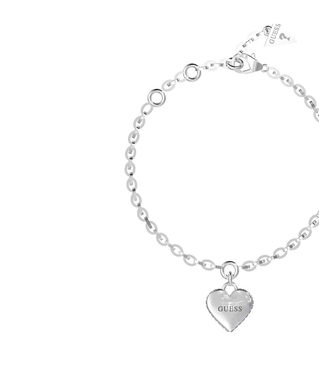 Falling In Love Logo Charm Bracelet One Size Silver Guess-2