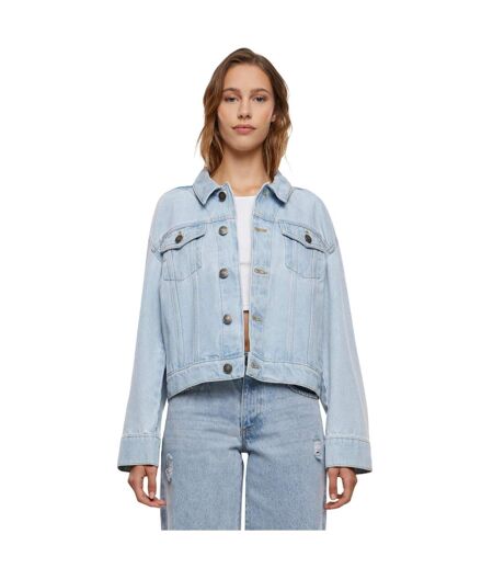 Veste En Jean Motif/style Années 80 Femme Bleu Clair Délavé Urban Classics
