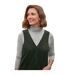 Womens/ladies Stretch V Neck Pinafore Dress Woodland Green WoolOvers-3