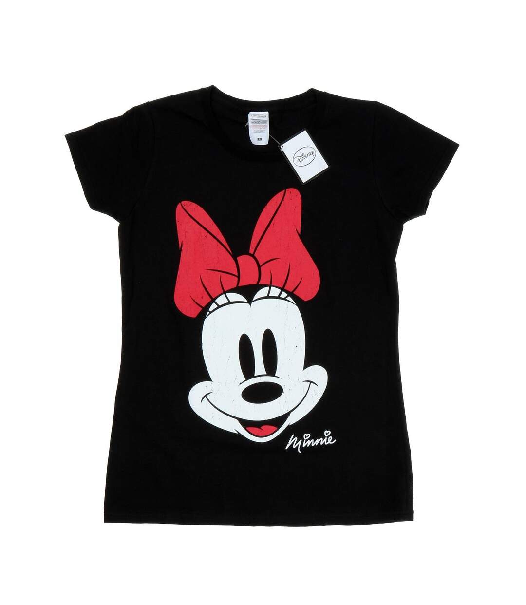 Disney Femme/Ladies Minnie Mouse Distressed Face Cotton T-Shirt (Noir) - UTBI30967-1