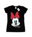 Disney Femme/Ladies Minnie Mouse Distressed Face Cotton T-Shirt (Noir) - UTBI30967-1