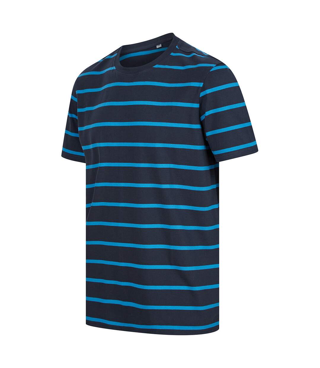 Mens striped t-shirt navy/marine Front Row-4