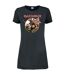 Womens/ladies trooper iron maiden t-shirt dress charcoal Amplified